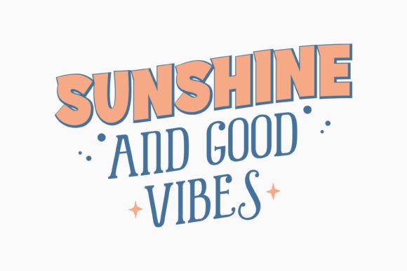 Good Vibes Retro Summer Quotes SVG: Editorial Graphics