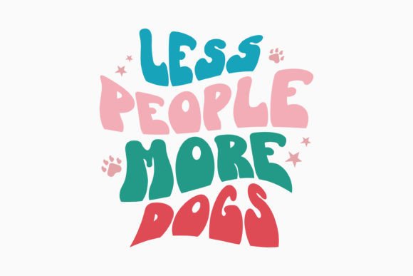 Less People More Dog Retro SVG for Crafts & Graphics