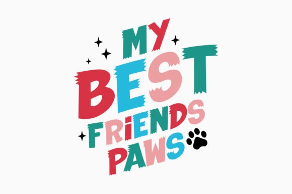My Best Friends Paws Retro Dog SVG for Crafts & Graphics