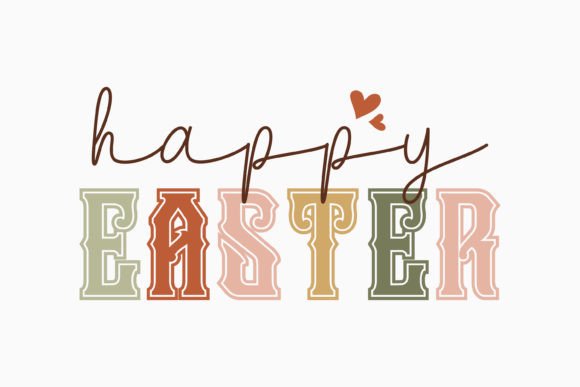 Retro Easter SVG Design Happy for Crafts & Graphics