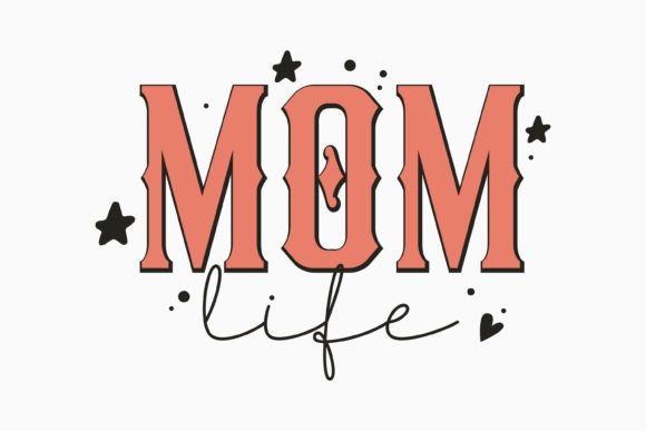 Retro Mom Life Lightning Bolt: Graphics & Crafts Asset